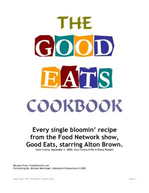 The Good Eats Cookbook