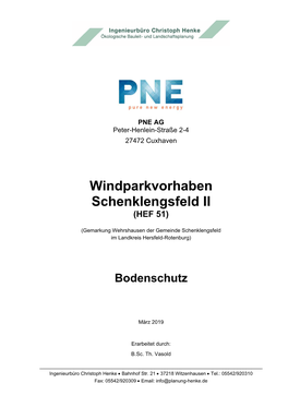 Windparkvorhaben Schenklengsfeld II (HEF 51)