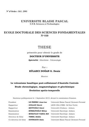 Universite Blaise Pascal Ecole Doctorale Des