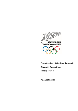 Constitution of New Zealand Olympic Committee Incorporated