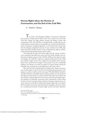 Human Rights Ideas, the Demise of Communism, and the End of the Cold War