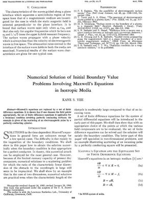 Numerical Solution of Initial Boundary Value Problems Involving Maxwell's