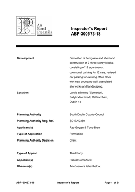 Inspector's Report ABP-300573-18