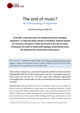The End of Music? an Anthropology of Japanoise