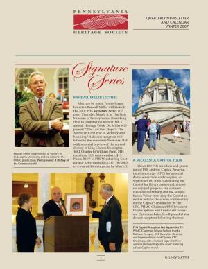Pennsylvania Heritage Society Newsletter Winter 2007