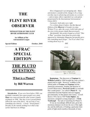 The Flint River Observer a Frac Special Edition The