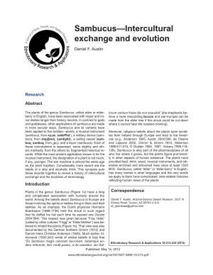 Sambucus—Intercultural Exchange and Evolution Daniel F
