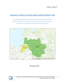 Final Draft Neman & Pregola River Basin Monitoring Plan