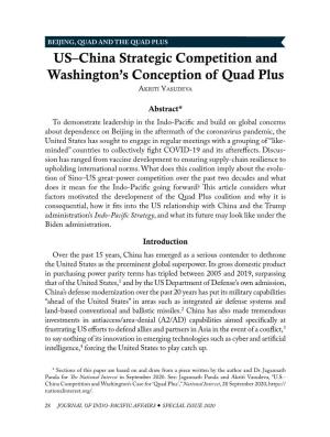 US–China Strategic Competition and Washington's Conception of Quad Plus