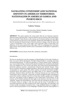 Nationalism in American Samoa and Puerto Rico