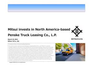Mitsui Invests in North America-Based Penske Truck Leasing Co., L.P