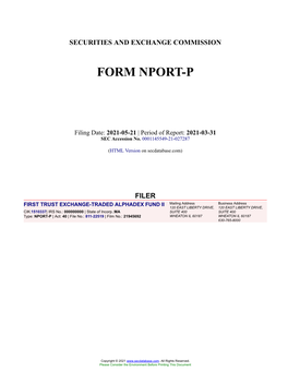 FIRST TRUST EXCHANGE-TRADED ALPHADEX FUND II Form NPORT