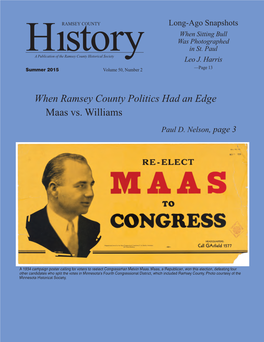 When Ramsey County Politics Had an Edge Maas Vs. Williams Paul D