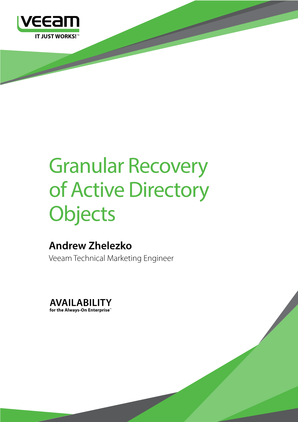 Granular Recovery of Active Directory Objects