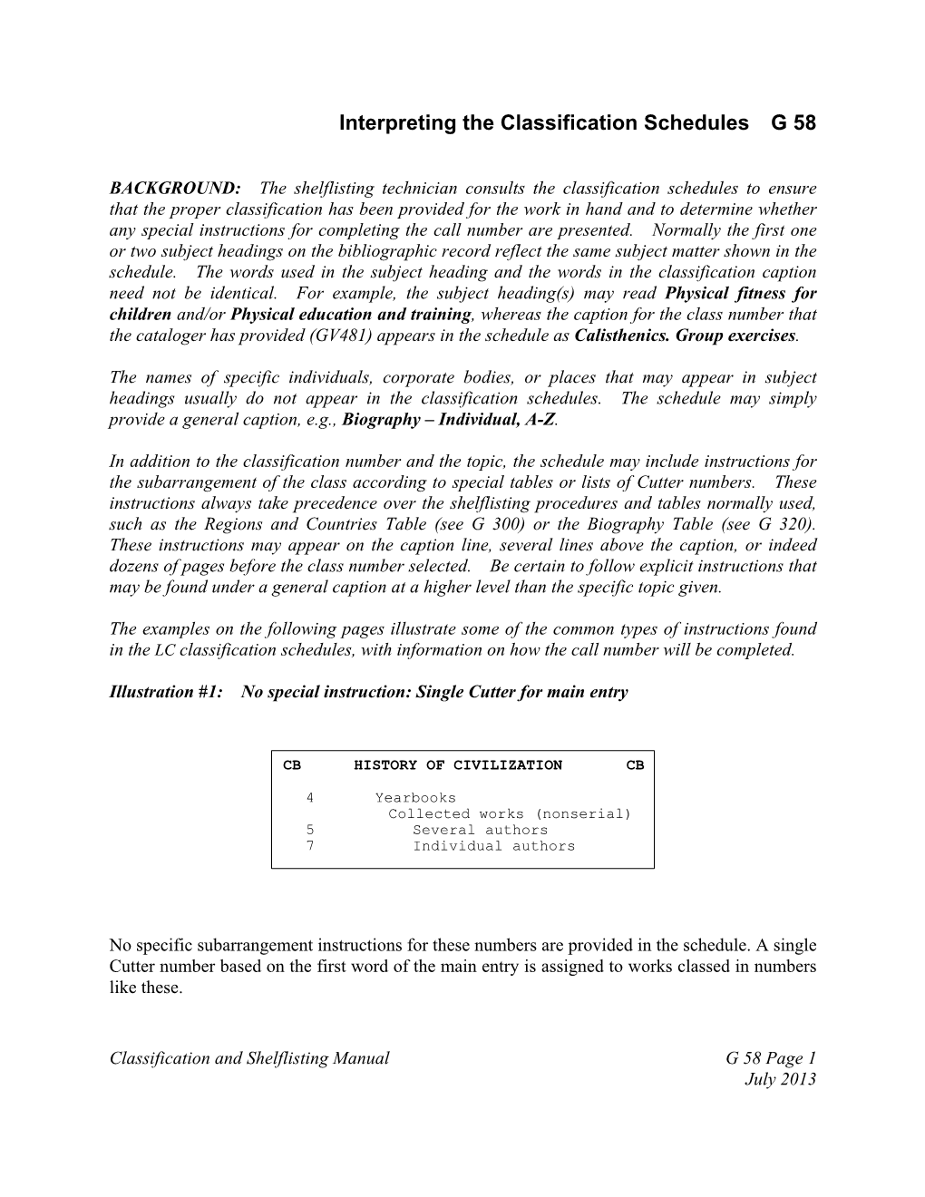 G 58 Interpreting the Classification Schedules