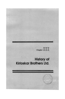 History of Kirloskar Brothers Ltd. ^ ------ ■
