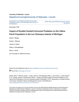 Impact of Double-Crested Cormorant Predation on the Yellow Perch Population in the Les Cheneaux Islands of Michigan