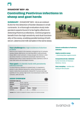 Controlling Pestivirus Infections in Sheep and Goat Herds