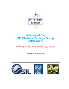 Meeting of the SIL Plankton Ecology Group (PEG 2012)