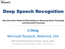 Deep Speech Recognition