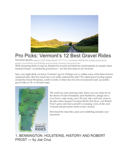 Pro Picks: Vermont's 12 Best Gravel Rides