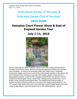 Horticultural Society of Maryland & Federated Garden Club Of