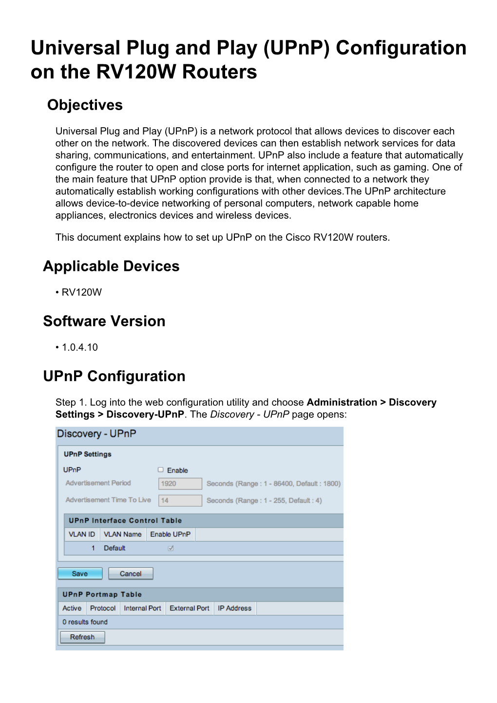 Universal Plug and Play (Upnp) Configuration on the RV120W Routers