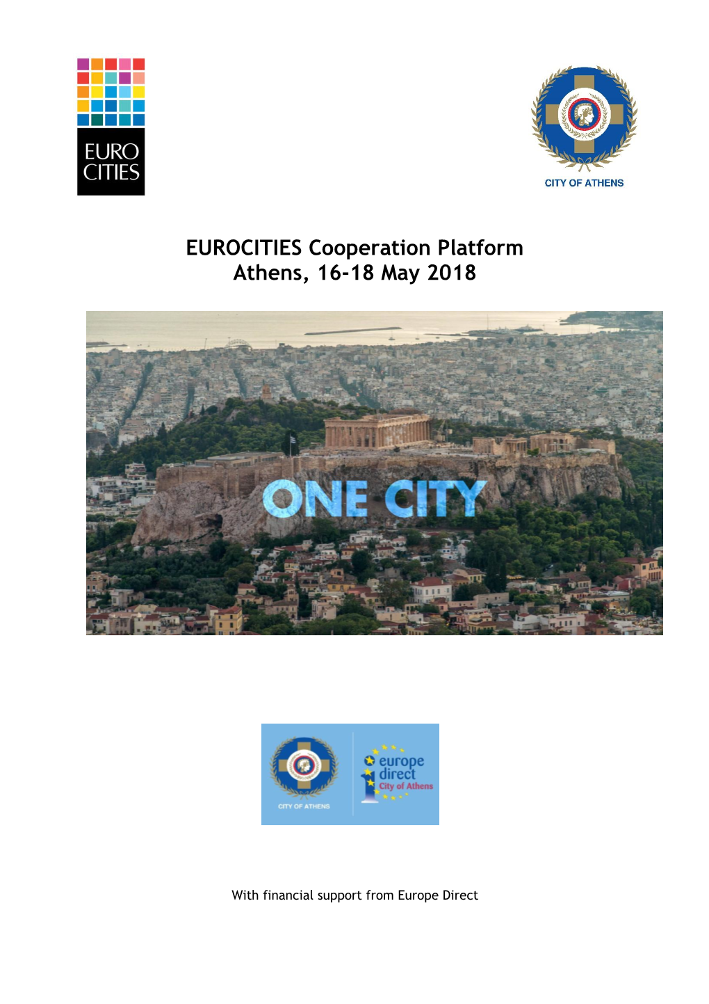 EUROCITIES Cooperation Platform Athens, 16-18 May 2018