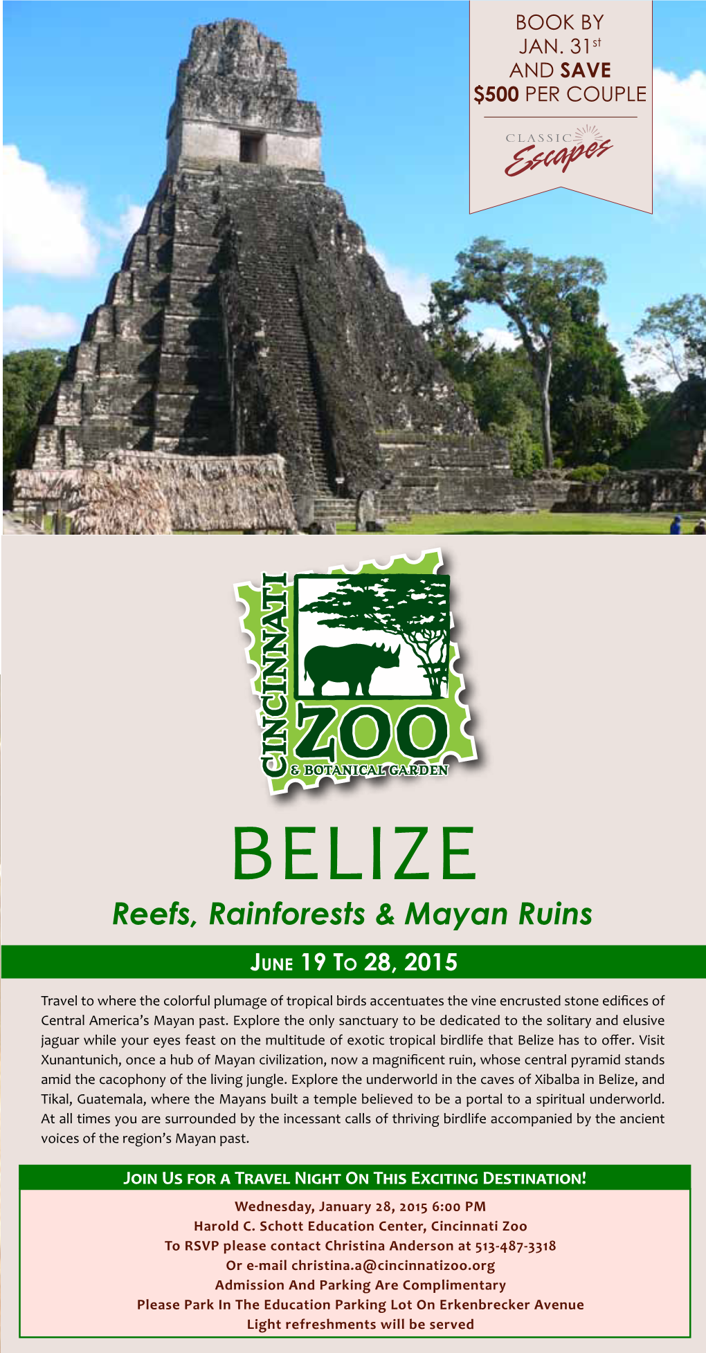 Belize Departing on June 19, 2015