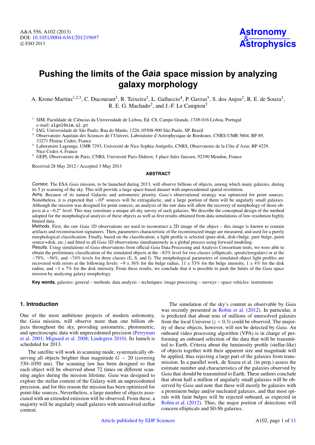 Pushing the Limits of the Gaia Space Mission by Analyzing Galaxy Morphology