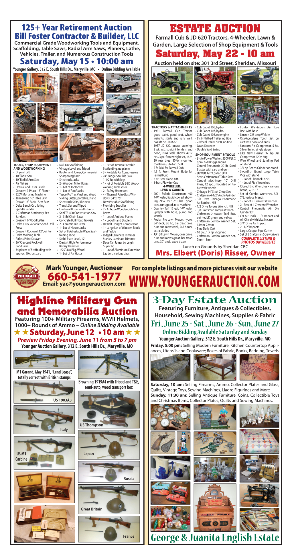 125+ Year Retirement Auction Bill Foster Contractor & Builder