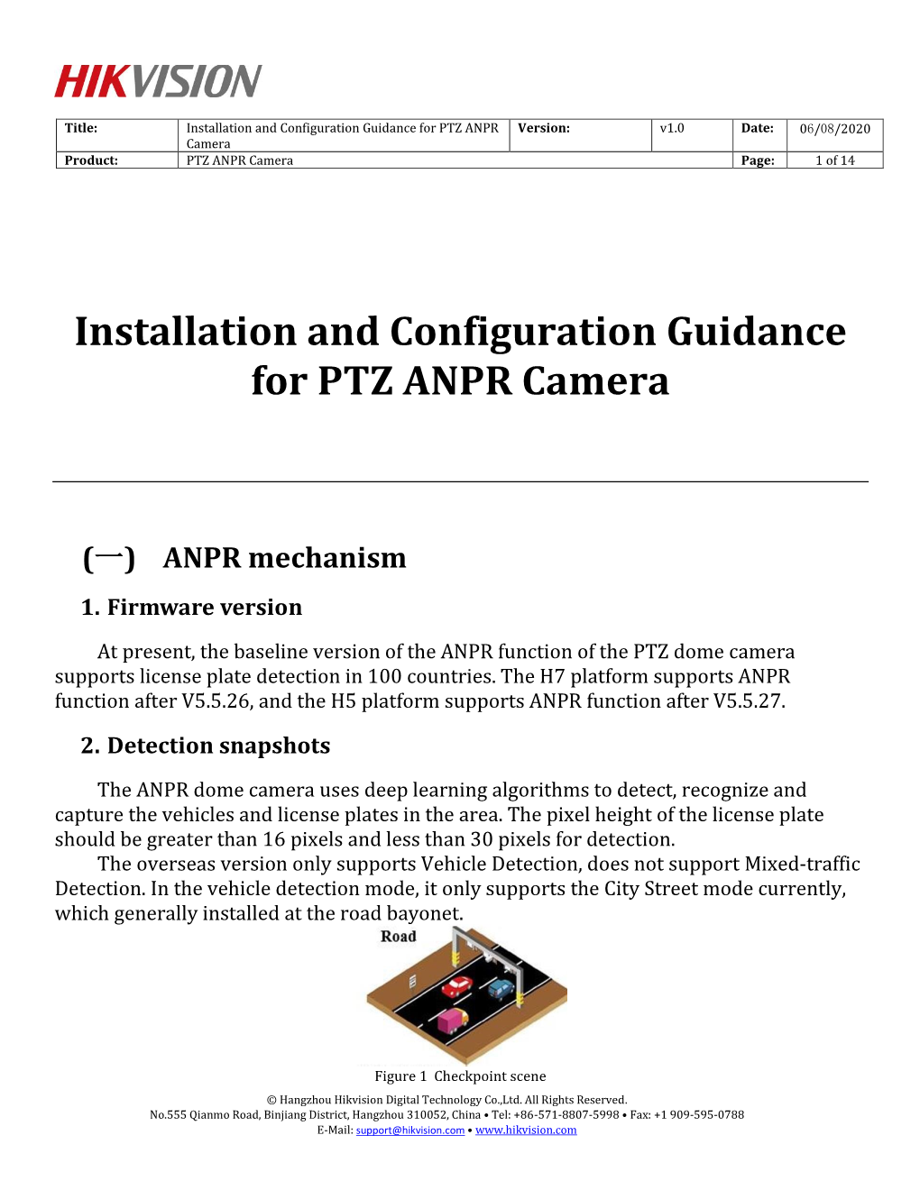 Installation and Configuration Guidance for PTZ ANPR Camera