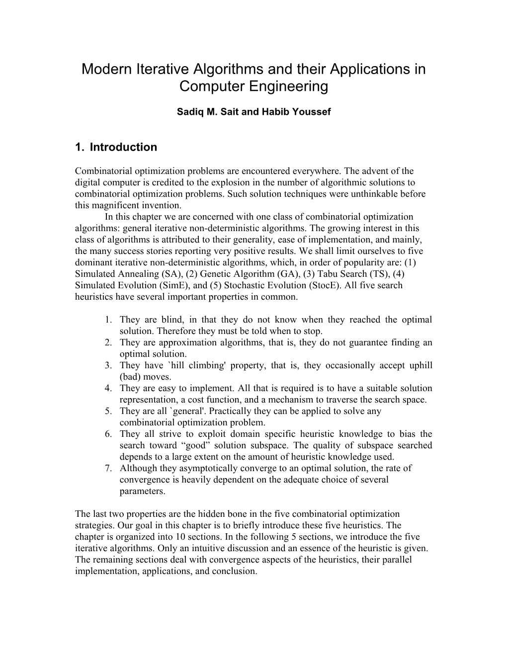 Modern Iterative Algorithms and Their