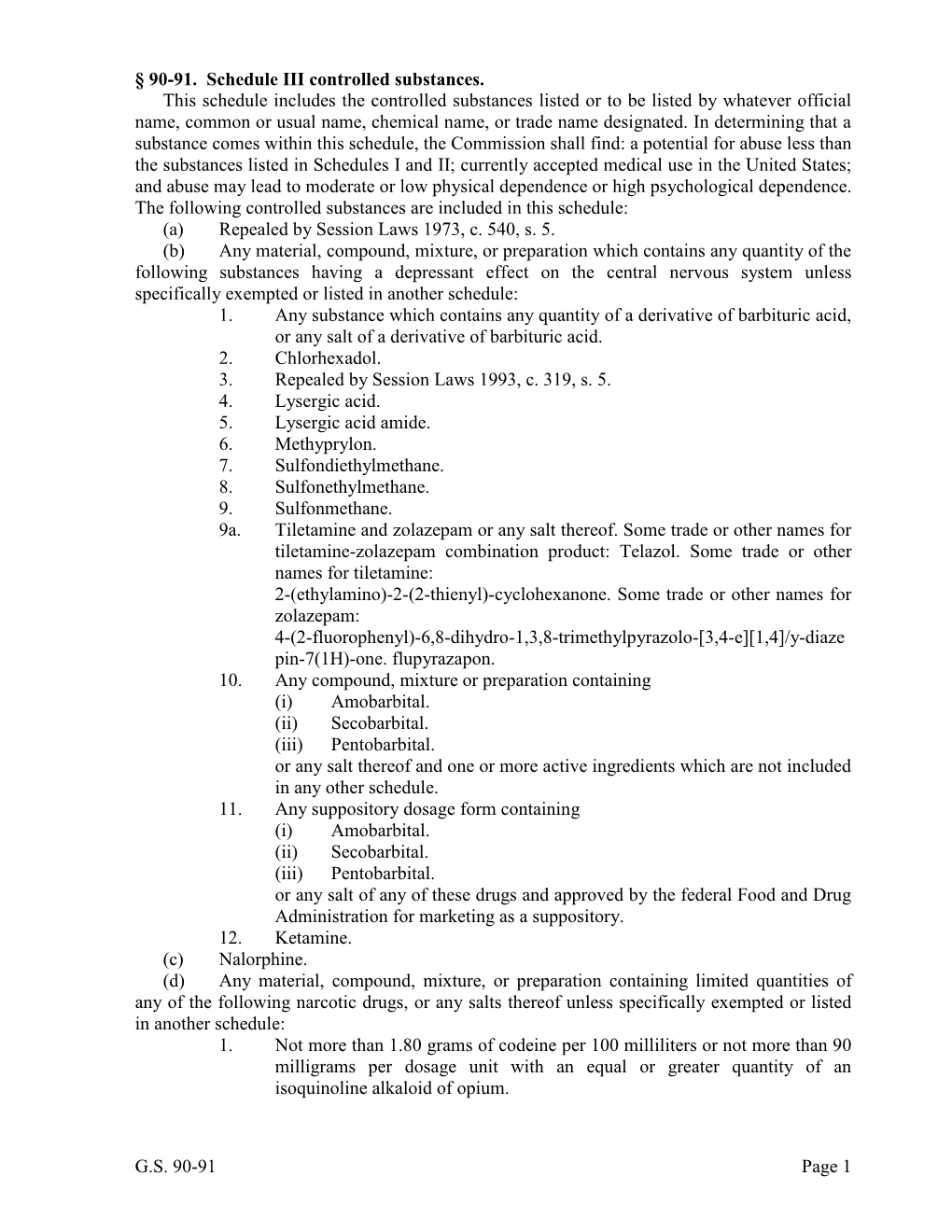 90-91. Schedule III Controlled Substances