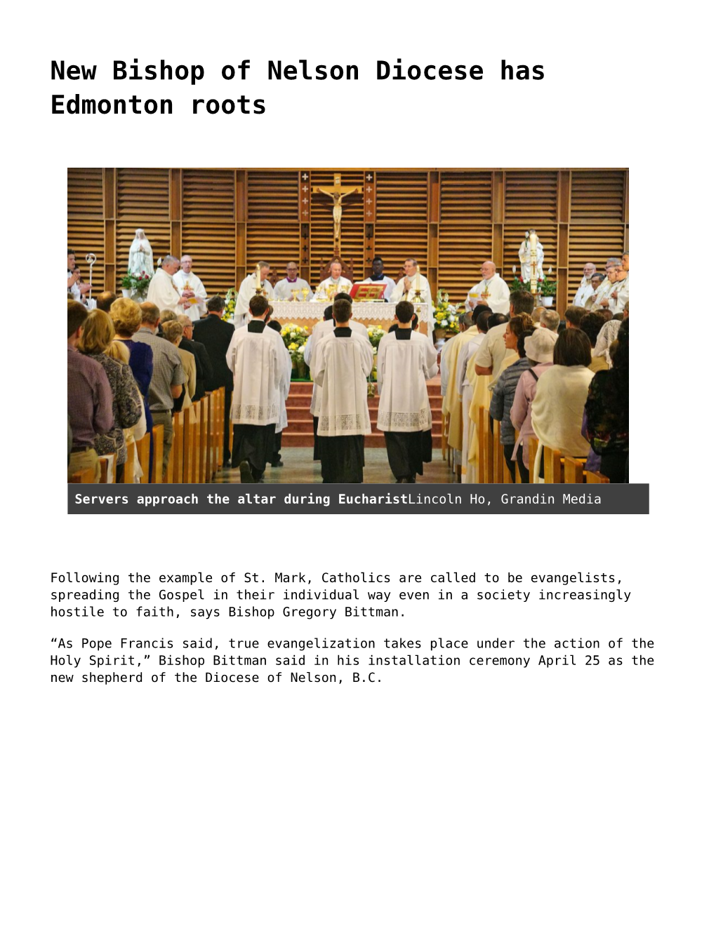 New Bishop of Nelson Diocese Has Edmonton Roots