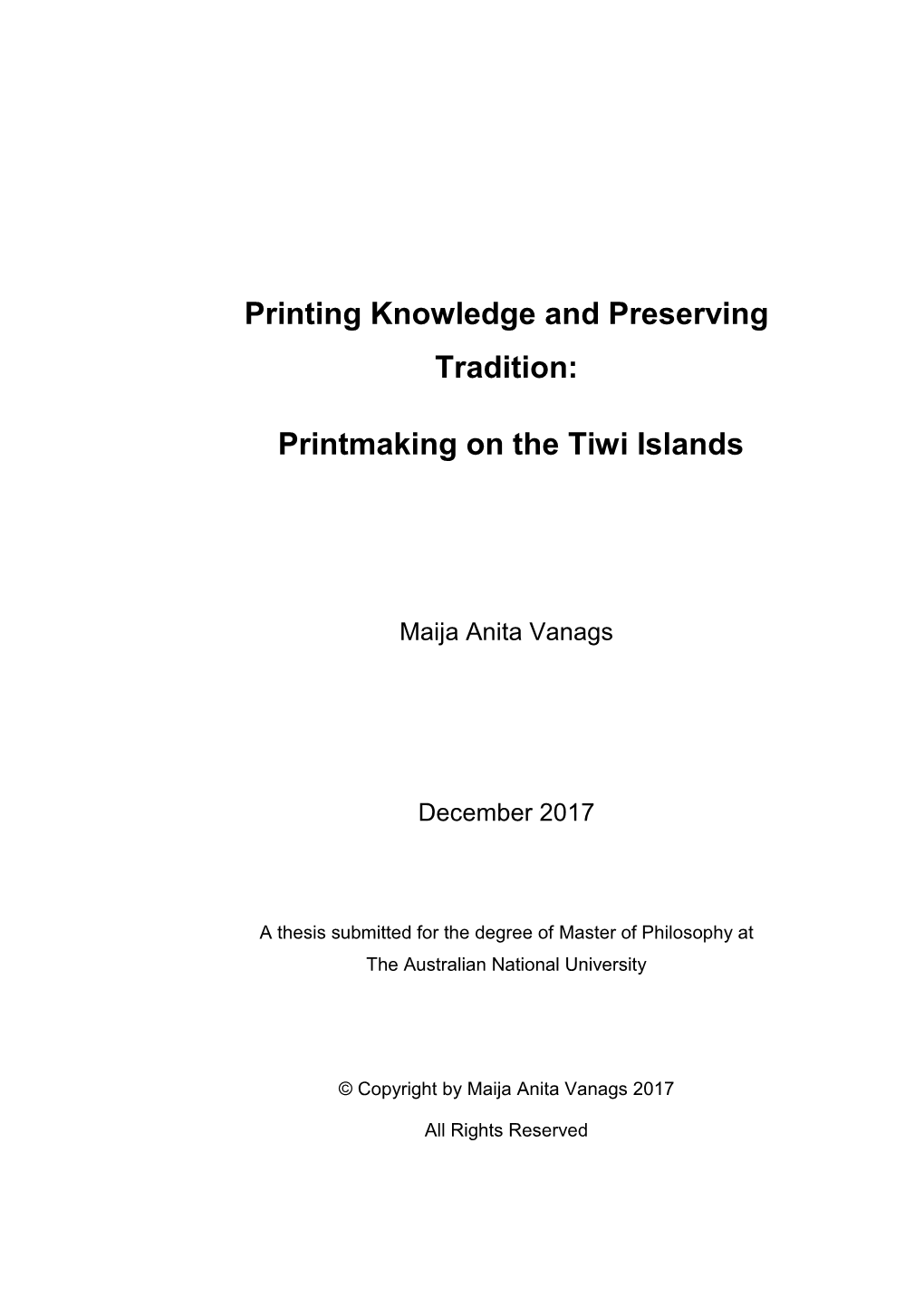 Printmaking on the Tiwi Islands
