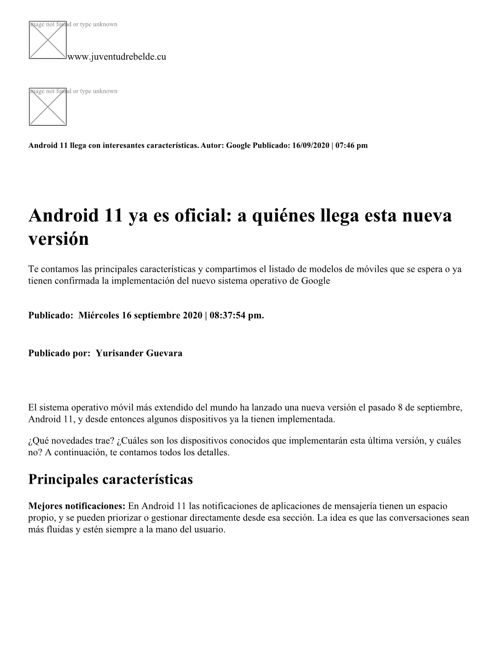 Android 11 Ya Es Oficial: a Quiénes Llega Esta Nueva Versión