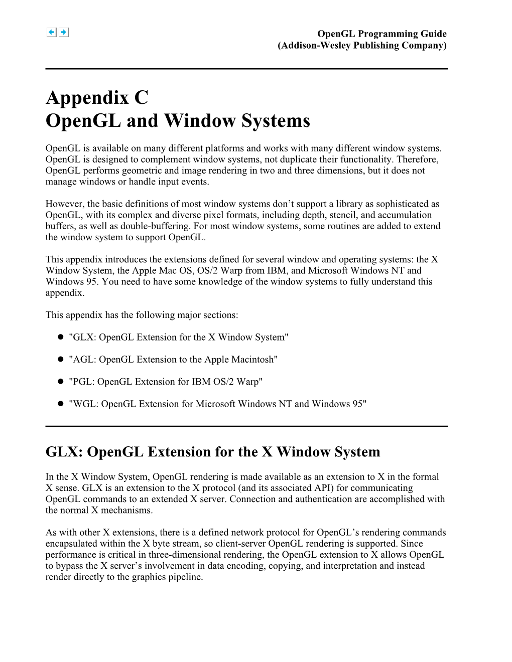 Appendix C Opengl and Window Systems
