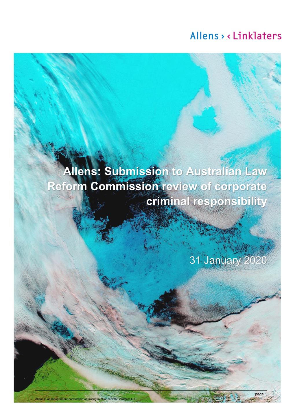 Allens: Submission to Australian Law Reform Commission Review of Corporate Criminal Responsibility