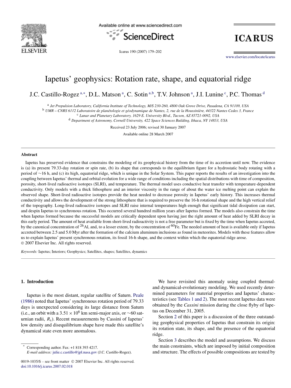 Iapetus' Geophysics: Rotation Rate, Shape, and Equatorial Ridge