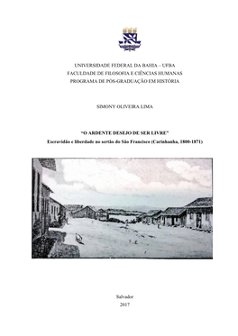 Universidade Federal Da Bahia – Ufba Faculdade De Filosofia E Ciências Humanas Programa De Pós-Graduação Em História