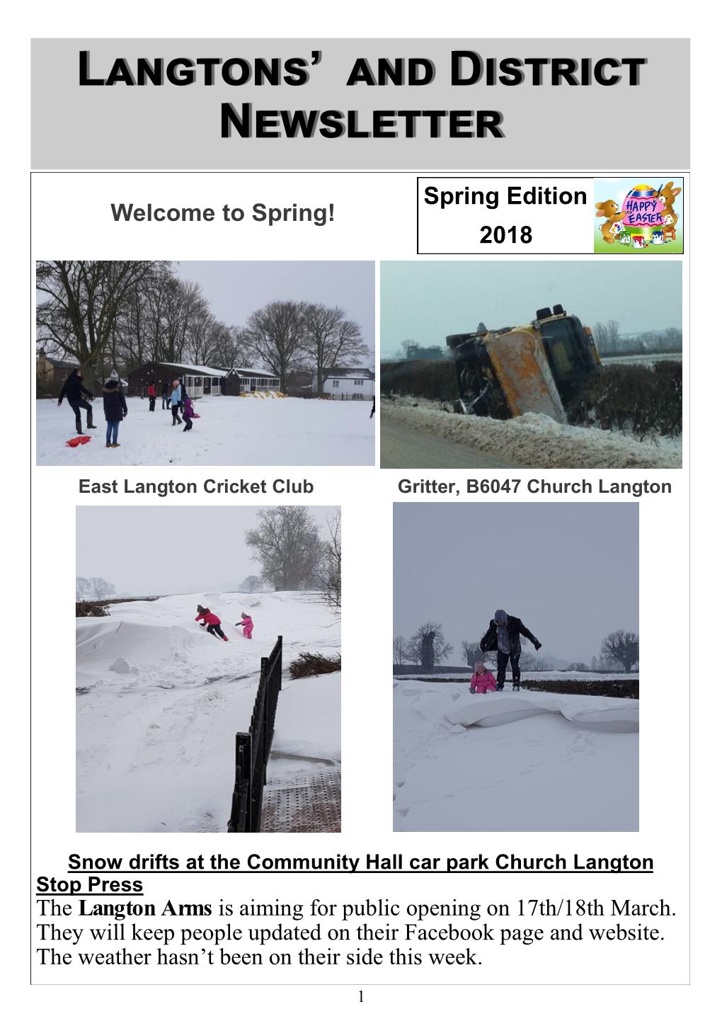 Langtons' and District Newsletter