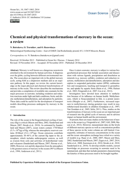 Chemical and Physical Transformations of Mercury in the Ocean: a Review