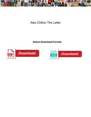Alex Chliton the Letter