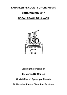 Lanarkshire Society of Organists 28Th