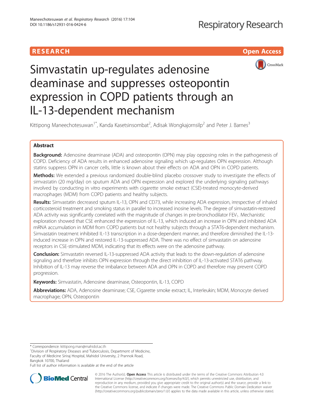 Simvastatin Up-Regulates Adenosine Deaminase and Suppresses