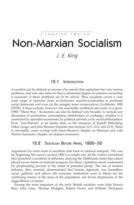 Non-Marxian Socialism J