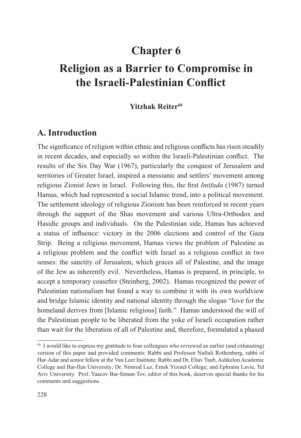 Barriers to Peace in the Israeli-Palestinian Conflict