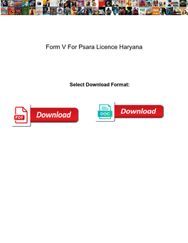 Form V for Psara Licence Haryana