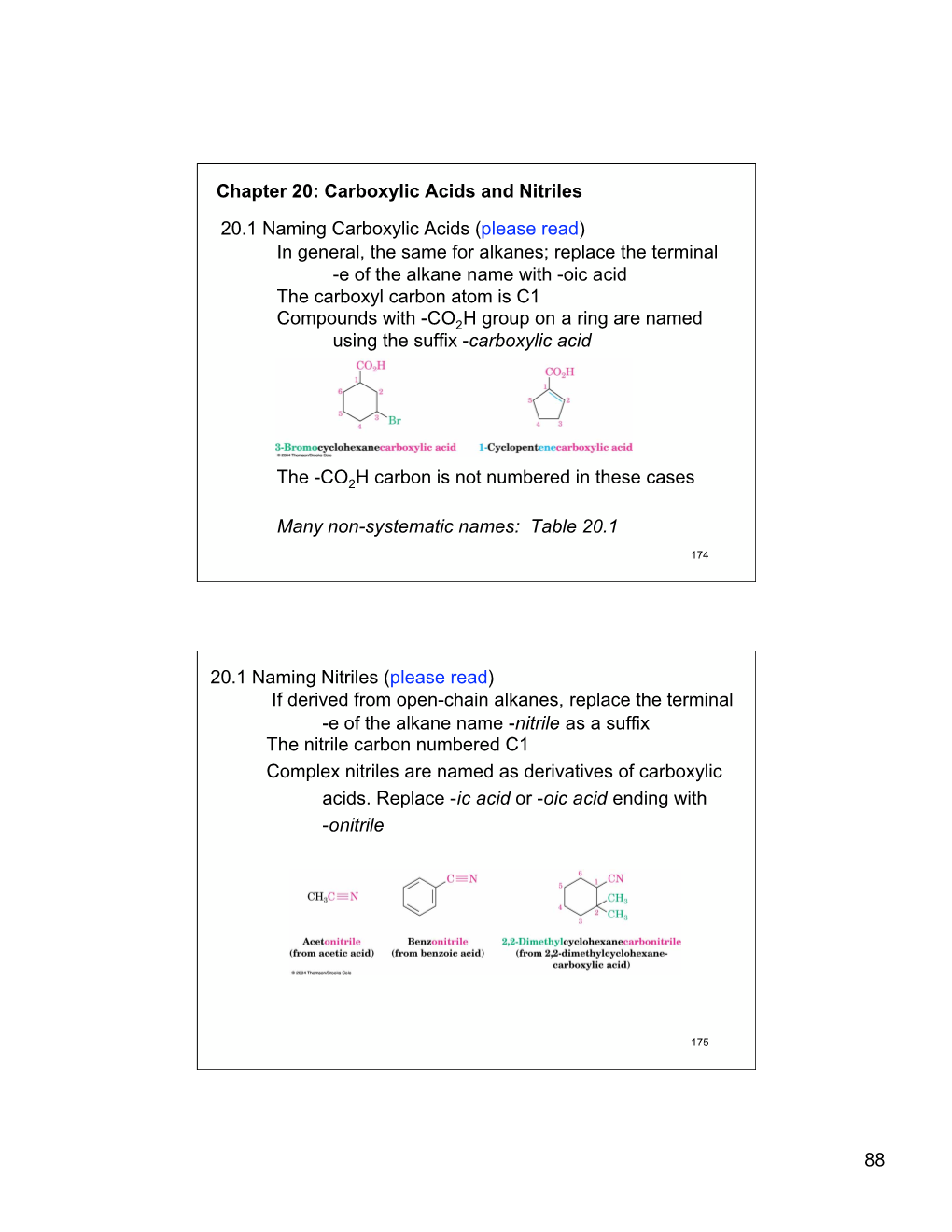 Chapter 20: Carboxylic Acids and Nitriles